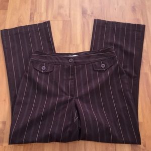 Worthington Brown Striped Wide Leg Trouser